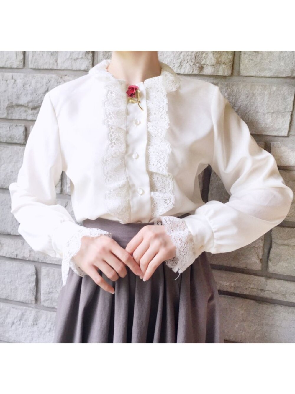 Vintage Lacy Costume Button Down Top